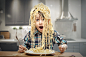 Surprised boy with pasta on the head by artur k on 500px