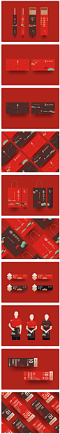 餐饮美食VI设计 餐饮LOGO VI 平面设计 餐具 红色 代金券 全套VI 手提袋 会员卡 VI系别系统 卡片 品牌形象设计 #Logo#
