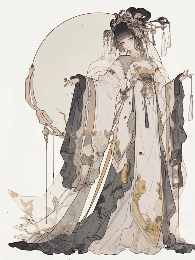 服装设计素材 | 古风仙女裙-花瓣网