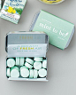 Mint wedding favors: 