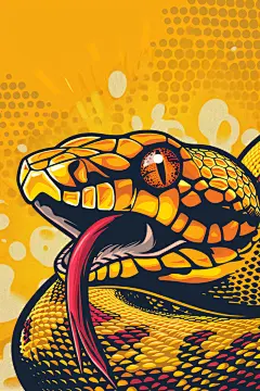 AI数字艺术蛇年漫画风插画