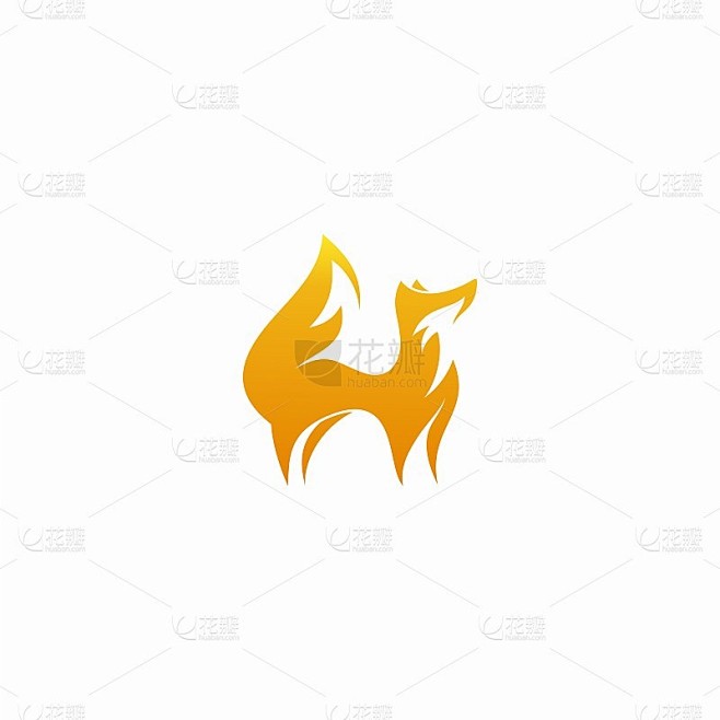 狐狸图标模板在白色背景，野生动物，狐狸设计矢量插图