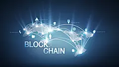 科技海报粒子几何形状3D特效大气蓝色