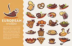 european cousine, vector collection