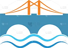 品牌名称,桥,绘画插图,商务,技术,现代,建筑业,大门,河流,剪影