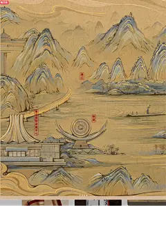 白酒包装插画｜千里江山图·广西 - 小红书