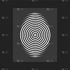 圆形,指纹,平坦的,线条,现代,技术,品牌名称,蜘蛛网,点染