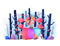 Spring Festival snowman forest dog year new illustration gif doodle color chinese