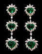 Platinum H/S Emerald and Diamond Earrings - Yafa Jewelry
