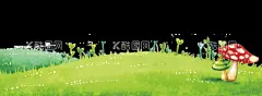 草地  - 源文件下载【酷图网】小草,草地,蘑菇,清新素材,背景素材,小花小草,底纹边框