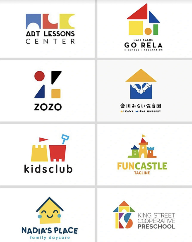 幼儿园彩色可爱logo品牌设计