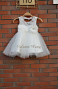 Lovely Ivory Lace Flower Girl Dress Wedding Baby Girls Dress Tulle Rustic Baby Birthday Dress Knee Length Lace Flower Sash Bow #服饰服装制作细节# #萌娃小公主裙# #婚礼小花童# 予心木子