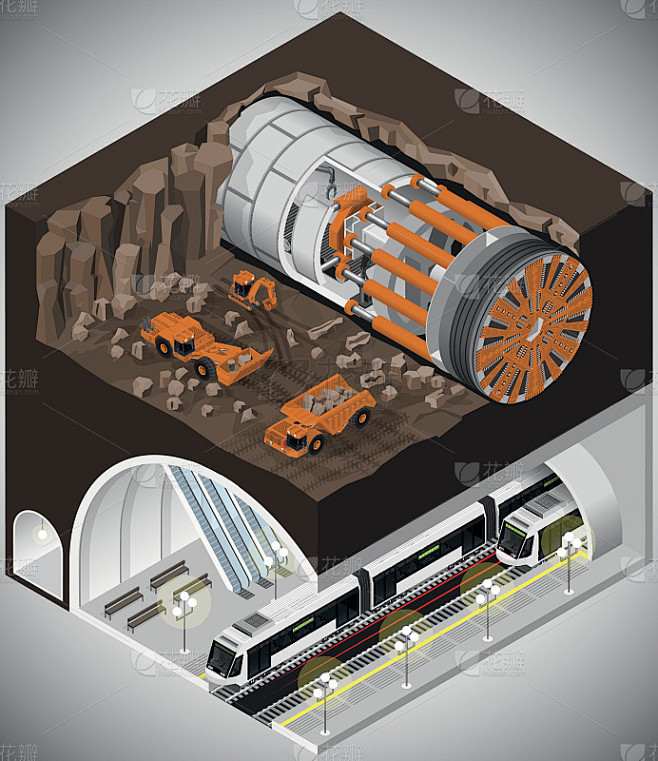 隧道掘进机在施工。