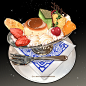 #Mixedfruit Mixed fruit pudding dessert - Le Delicatessen的插画