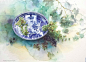镜花水月。丨来自日本著名水彩画家永山裕子 ​​​​