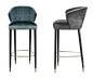 Nuka Bar Chair  Contemporary, MidCentury  Modern, Transitional, Upholstery  Fabric, Wood, Stool by Carlyle Collective: 