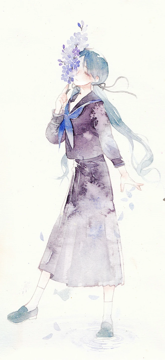 3月涂鸦-鬼杠杠_水彩_涂鸦王国插画-花瓣网