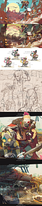265张韩国雅痞朋克摇滚风格CG插画图片素材游戏角色人物机械妖怪-淘宝网