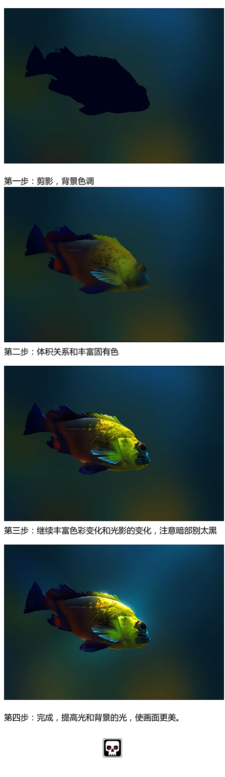 多彩的鱼-纯色-ART_涂鸦,手绘,厚涂...