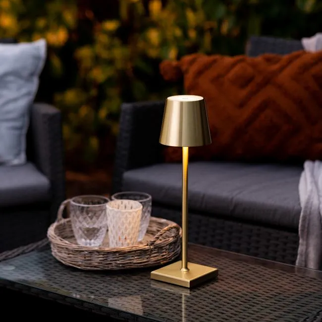 Auraglow Kensington Touch-Lampe – Wiederaufladbar, Kupfer, IP44, 3 Helligkeitsstufen