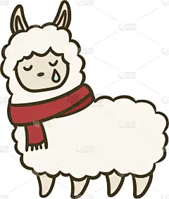 矢量,绘画插图,羊驼,热,贺卡,背景分离,十二生肖,哺乳纲,动物,户外