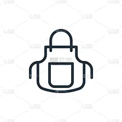 围裙矢量图标孤立的白色背景。轮廓，细线围裙图标，用于网站设计和移动，应用程序开发。细线围裙轮廓图标矢