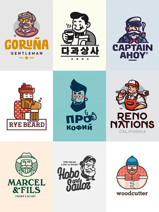 【logo欣赏】人物头像插画logo欣赏