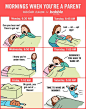 Mornings When You're a Parent (Parenting Comic by Hedger Humor for Babble)