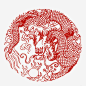 中国红龙花纹免抠png素材_新图网ixintu.com