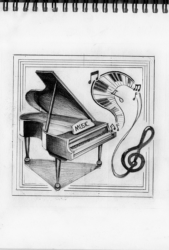手绘钢琴