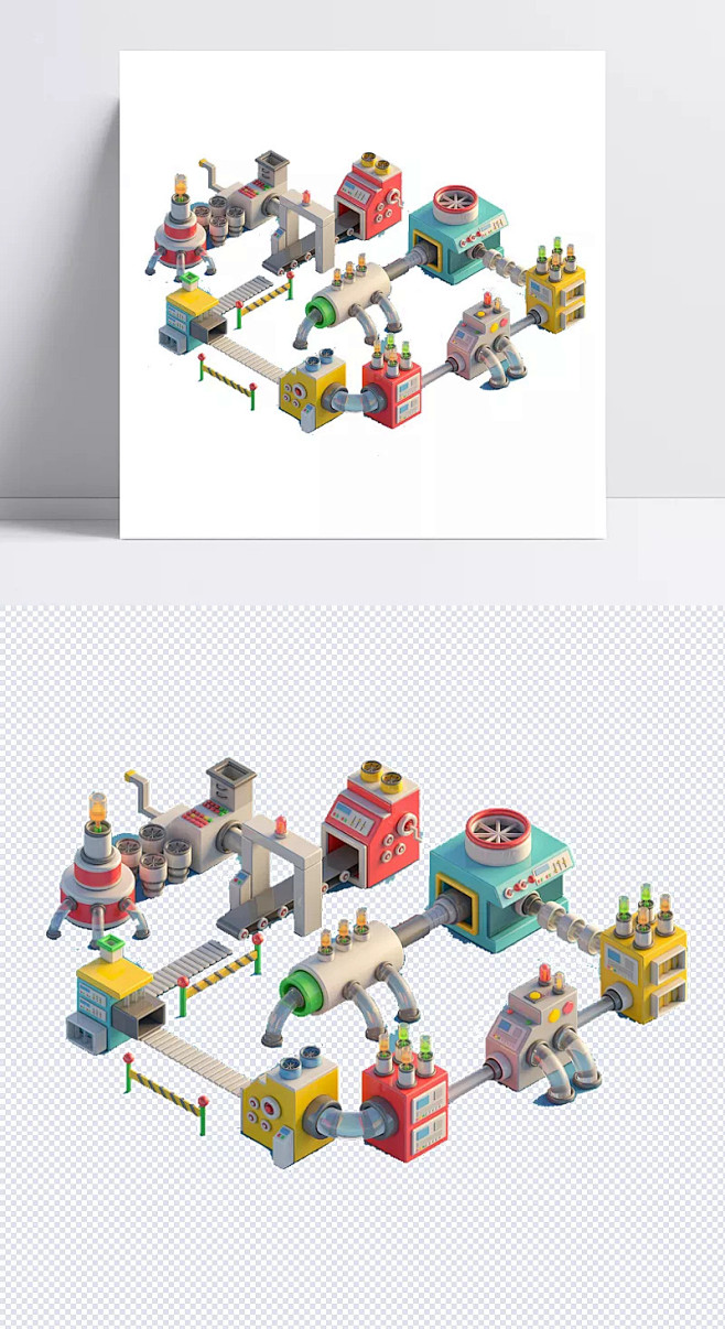 立体工厂生产流程卡通,工厂,生产,供应链,3D,三维,c4d,立体,卡通场景,合成素材,创意海报素材,卡通元素,手绘卡通
