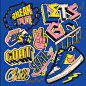 stickers ILLUSTRATION  Digital Art  design branding  typography design poster