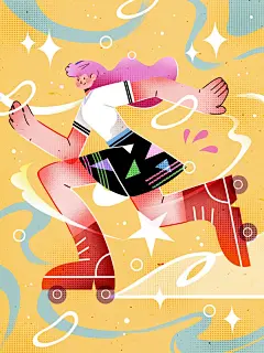 今日配图分享夏日糖果色扁平人物跑步插画_6_千库网｜配图小助手_来自小红书网页版