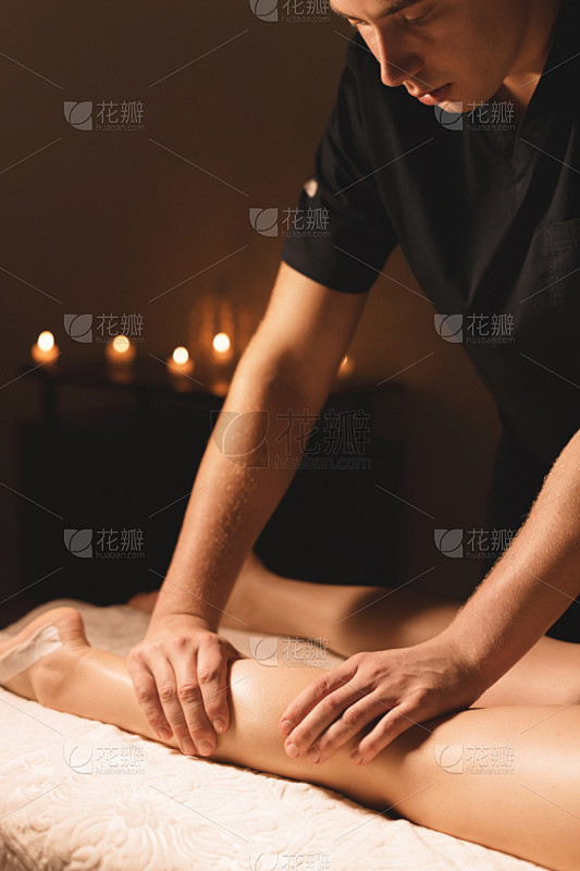 腿,蜡烛,spa美容,女性,美容院,手,...