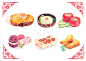 春节主题的美食，11月明信片上市。#色彩##插画##水彩##美食#