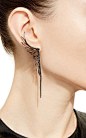 Black Rhodium Ear Cuff With Matching Single Stud by CristinaOrtiz for Preorder on Moda Operandi