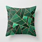 Emerald+and+Copper+Throw+Pillow+by+Elisabeth+Fredriksson+-+$20.00: