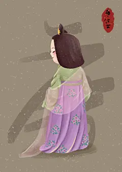 一组古装小人物（via @惟知插画 ） ​​​​