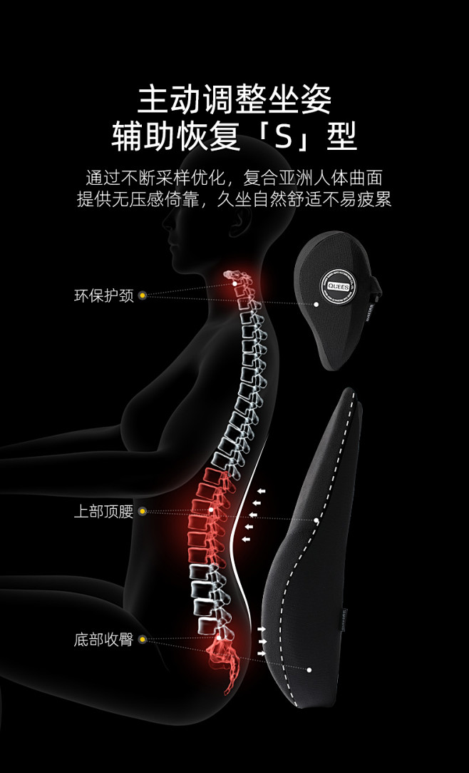 乔氏汽车头枕车用护颈枕靠枕车载记忆棉车枕...