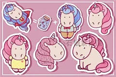 卡通可爱独角兽魔法棒背景图案PNG免扣背景贺卡设计素材png242-淘宝网