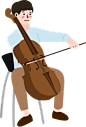 拉大提琴的男士 PNG免抠图