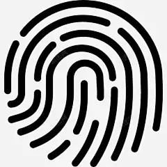 手绘卡通黑色指纹图标