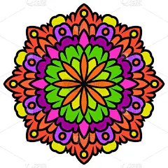 绘画插图,圆形,乱画,轮廓,矢量,曼荼罗,洋葱花,白色背景,分离着色,花