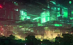 AI绘画｜赛博朋克风格终极城市壁纸