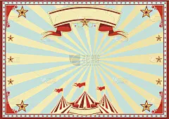 水平蓝色的阳光马戏团