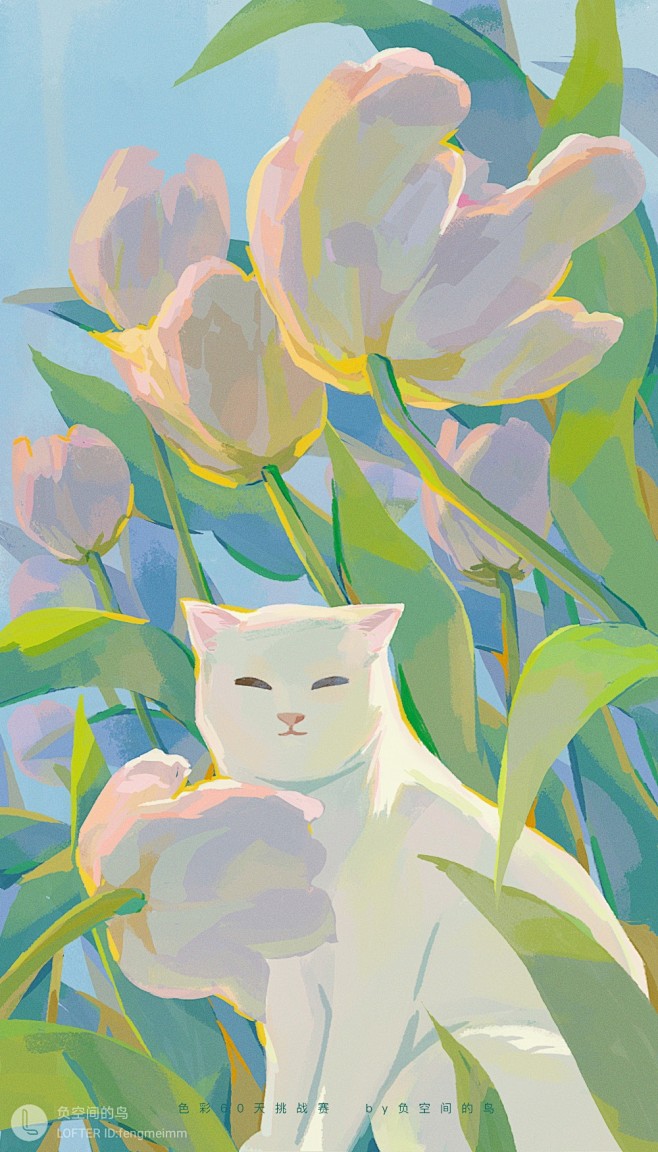 lofter 插画师 负空间的鸟