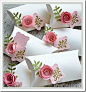 Pillow box with 3D roses. Very cute, love the simple white concpet!