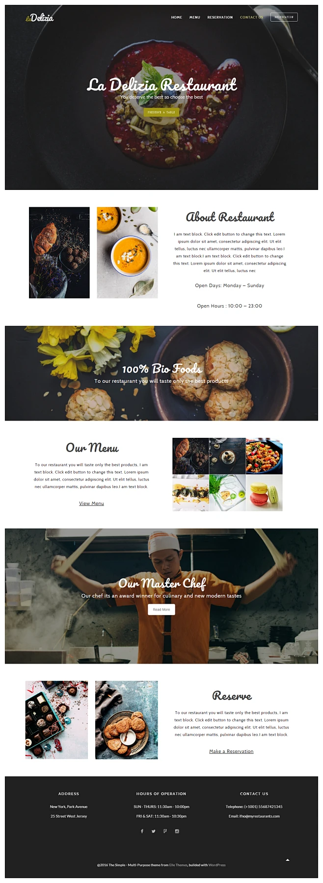美食网站设计 平面设计网站 网站设计理念 web themes 创意设计网站 网页设计素材 网站前端开发 网站模板 制作The Simple – Restaurant – Just another WordPress site