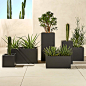 Blox Rectangular Galvanized Charcoal Planters- image 2 of 4 (Open Larger View)
