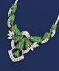 A jadeite jade and diamond necklace and three jadeite jade band rings
